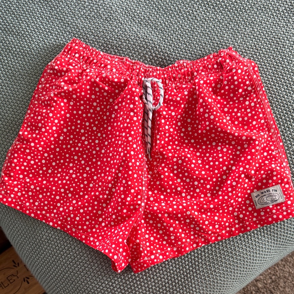 Surf Club: Big Wave Fun Red Polka Dot Men’s swim Shorts